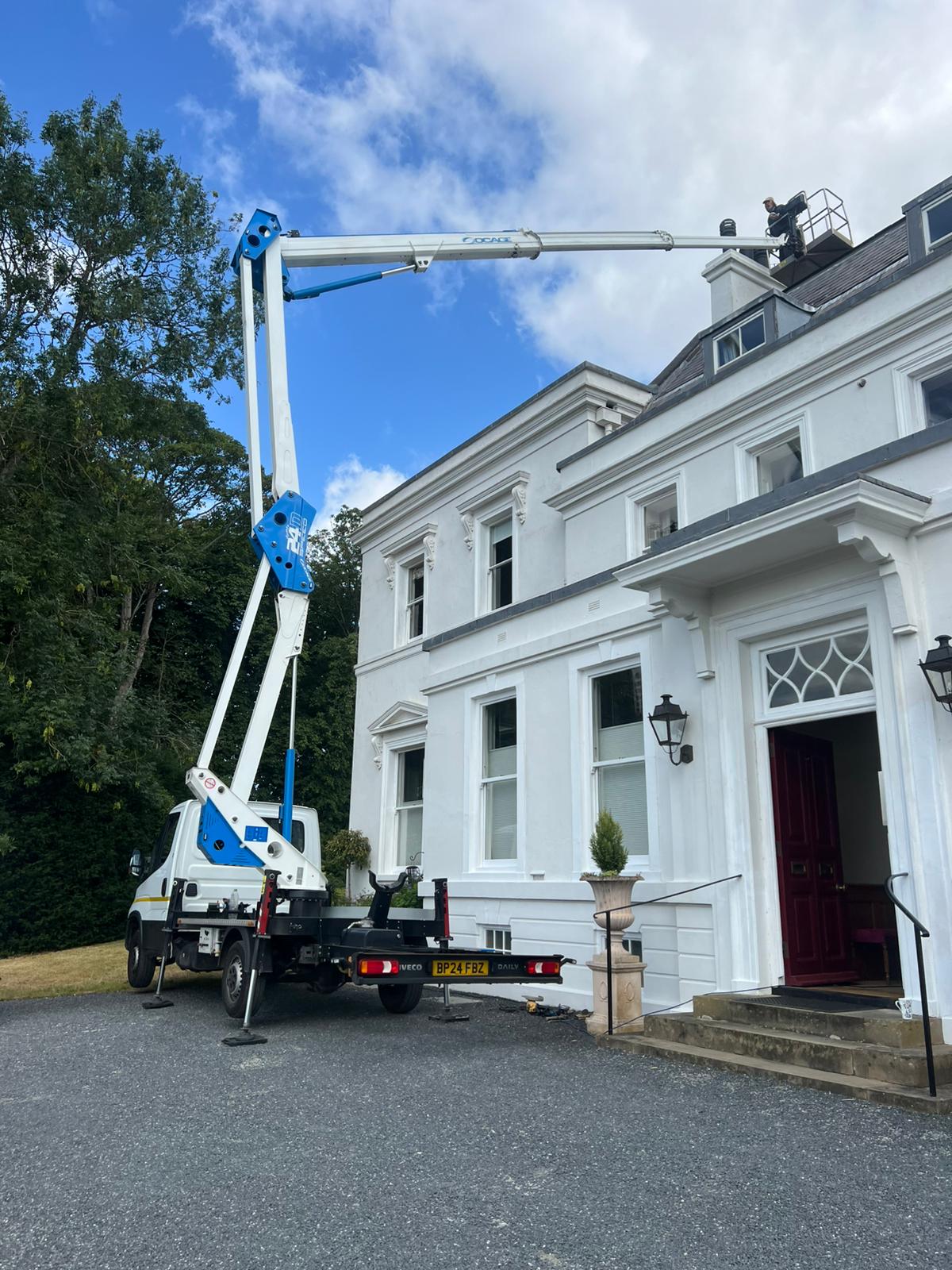 Chimney repair from cherry picker in Chatteris